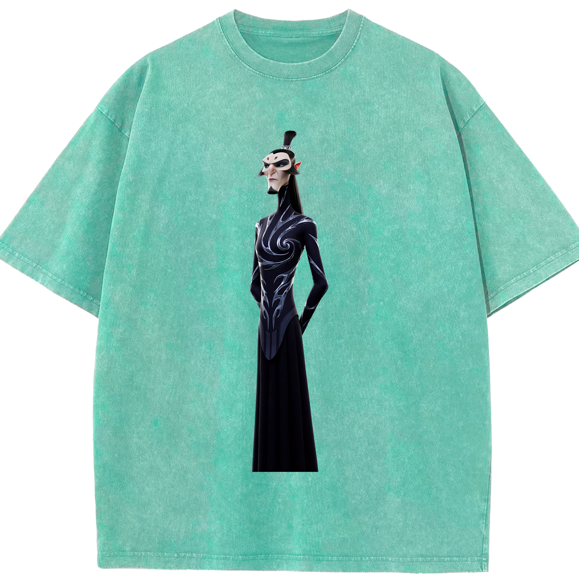 （画像用） Ne Zha 2 ナタ 魔童の大暴れ 綿100% ヴィンテージ風 半袖Tシャツ（フロントプリント）